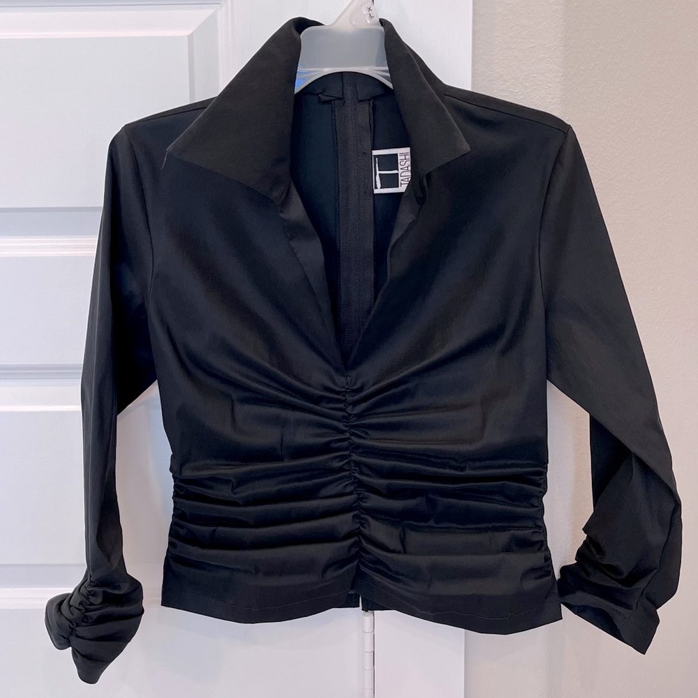 Tadashi black origami blouse top, size 08
